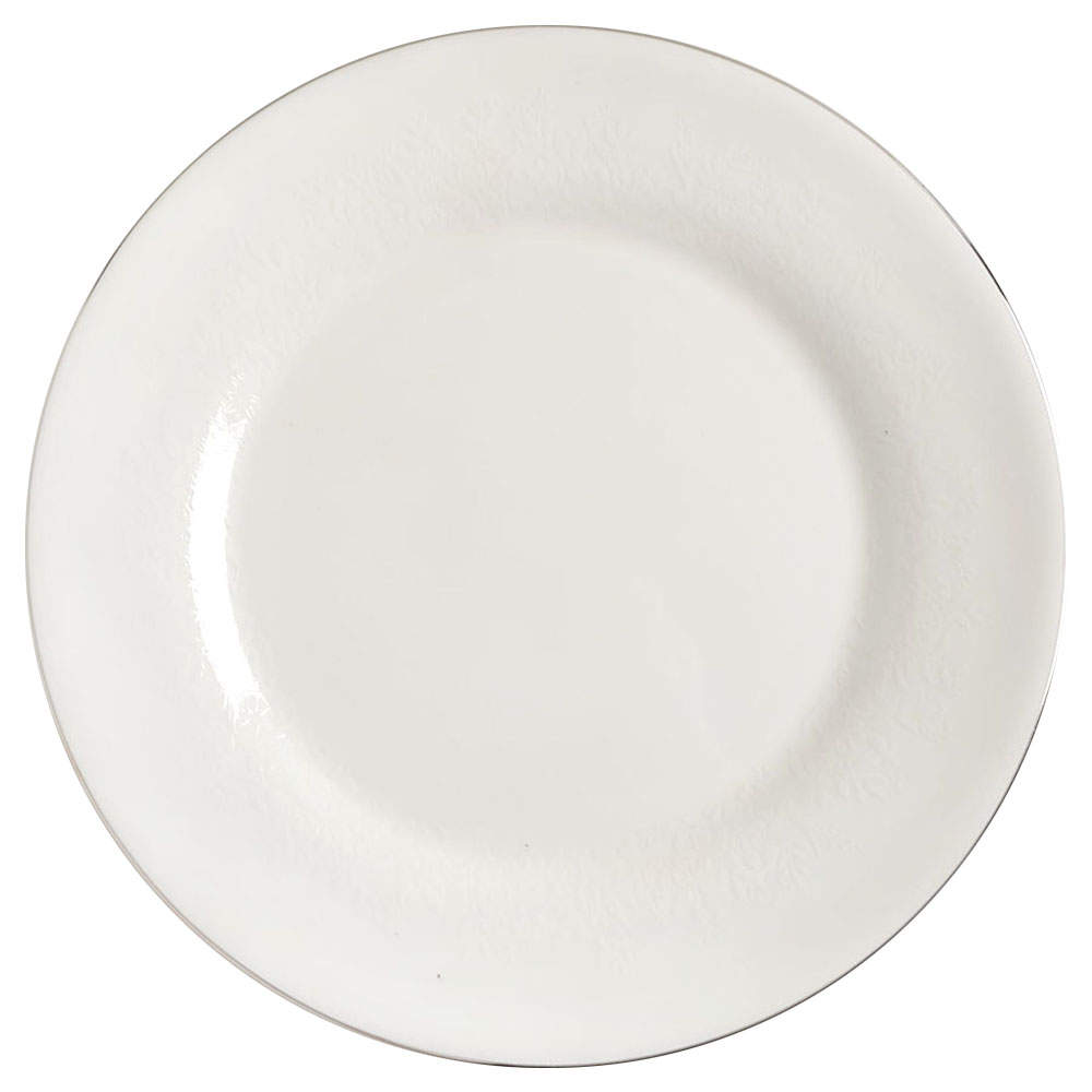 Silver Ermine (R4452, Contour Shape) Dinner Plate by Wedgwood-1