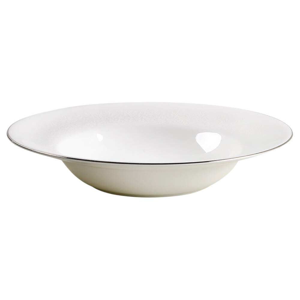 Silver Ermine (R4452, Contour Shape) Rim Soup Bowl by Wedgwood-1