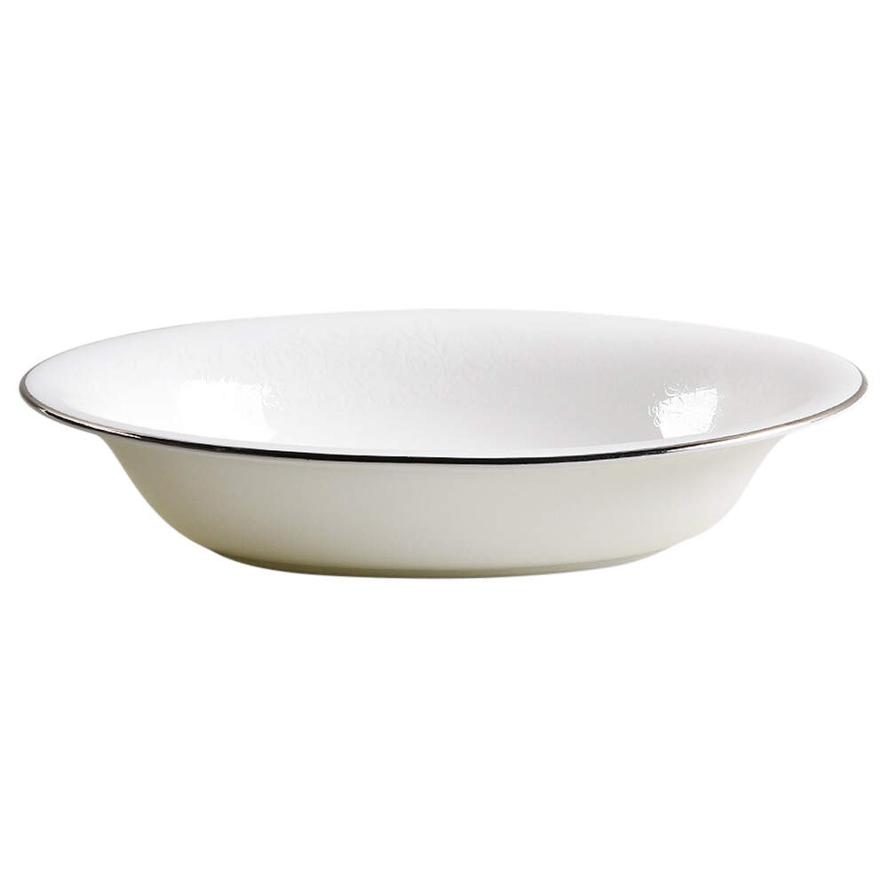 Silver Ermine (R4452, Contour Shape) 10" Oval Vegetable Bowl by Wedgwood-1