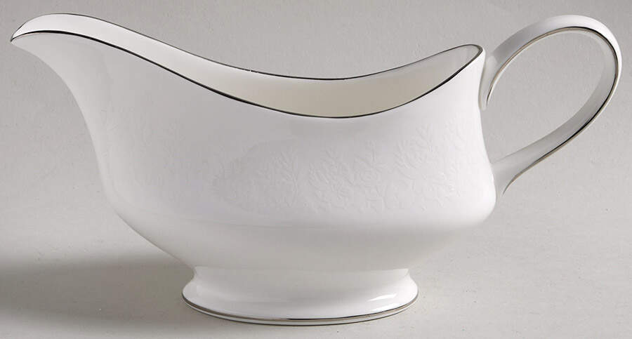 Silver Ermine (R4452, Contour Shape) Gravy Boat by Wedgwood-1