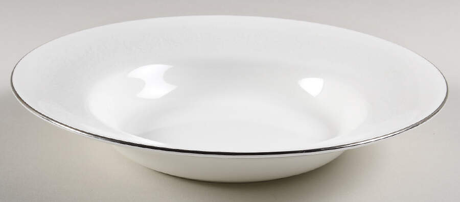 Silver Ermine (R4452, Contour Shape) Large Rim Soup Bowl by Wedgwood-1