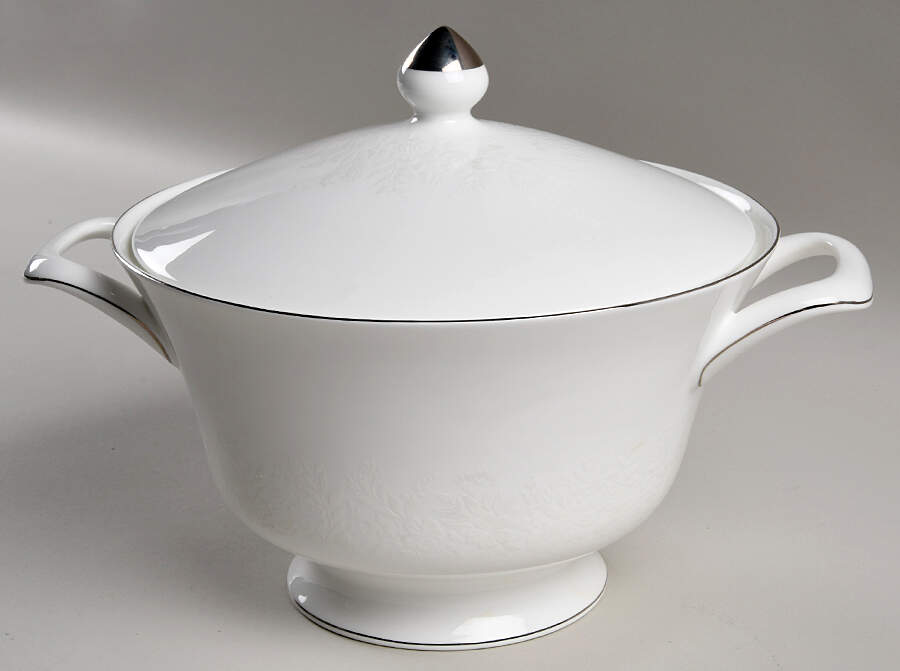 Silver Ermine (R4452, Contour Shape) Round Covered Vegetable by Wedgwood-1