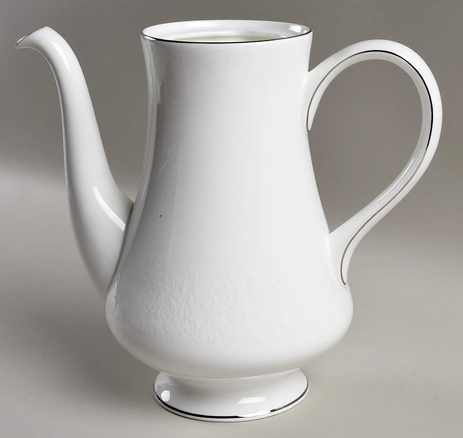 Silver Ermine (R4452, Contour Shape) Coffee Pot No Lid by Wedgwood-1