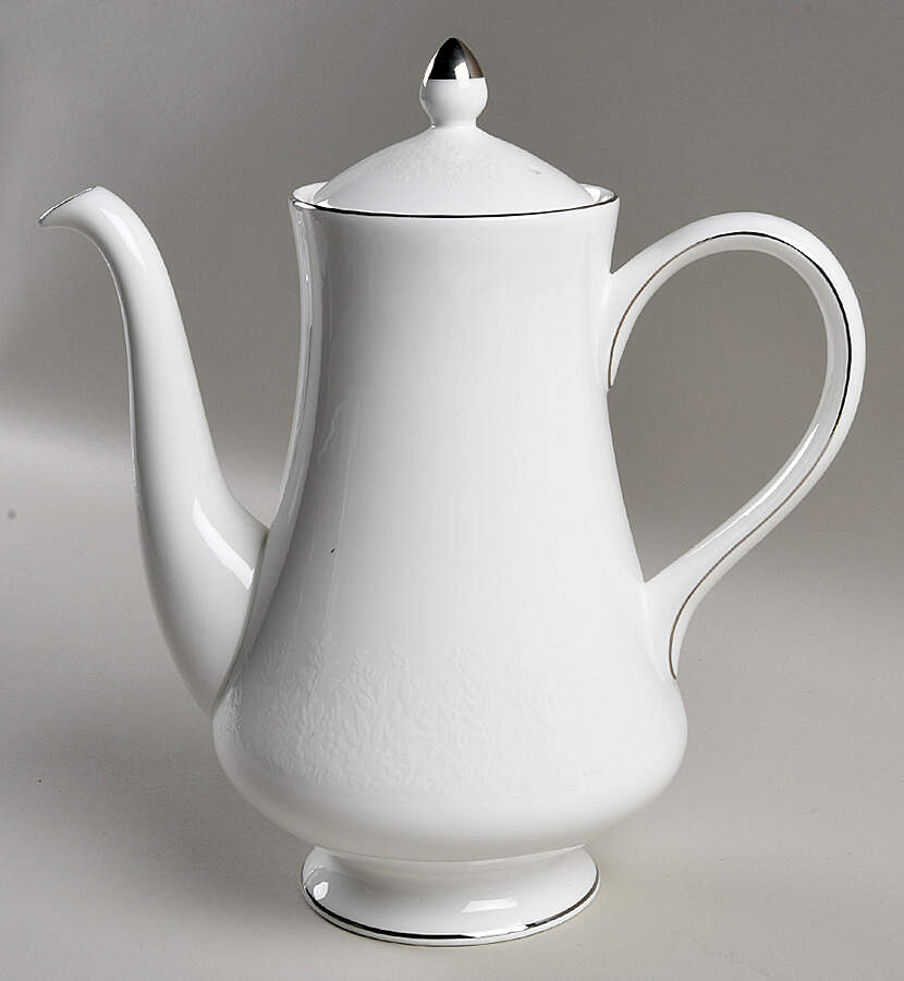 Silver Ermine (R4452, Contour Shape) Coffee Pot & Lid by Wedgwood-1