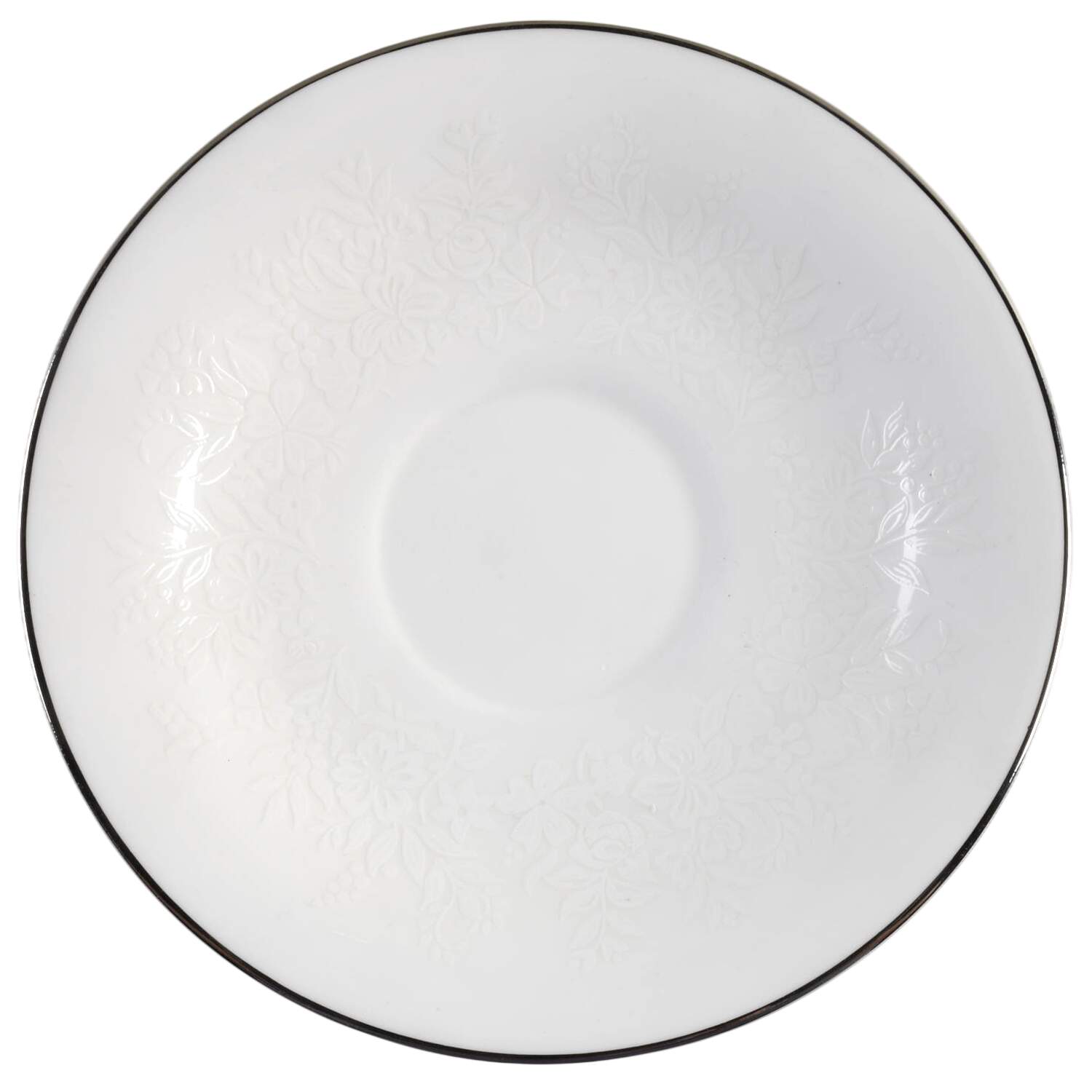 Silver Ermine (R4452, Contour Shape) Saucer by Wedgwood-1