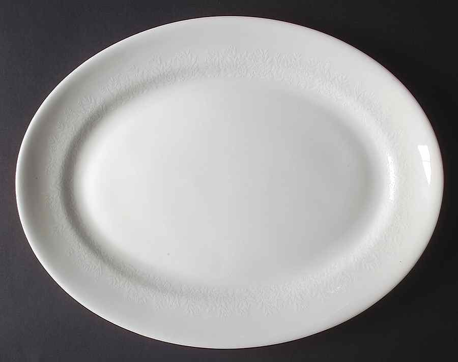Silver Ermine (R4452, Contour Shape) 17" Oval Serving Platter by Wedgwood-1