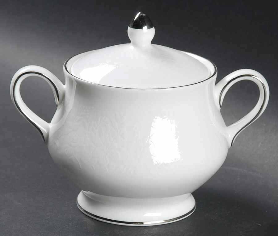 Silver Ermine (R4452, Contour Shape) Sugar Bowl & Lid by Wedgwood-1