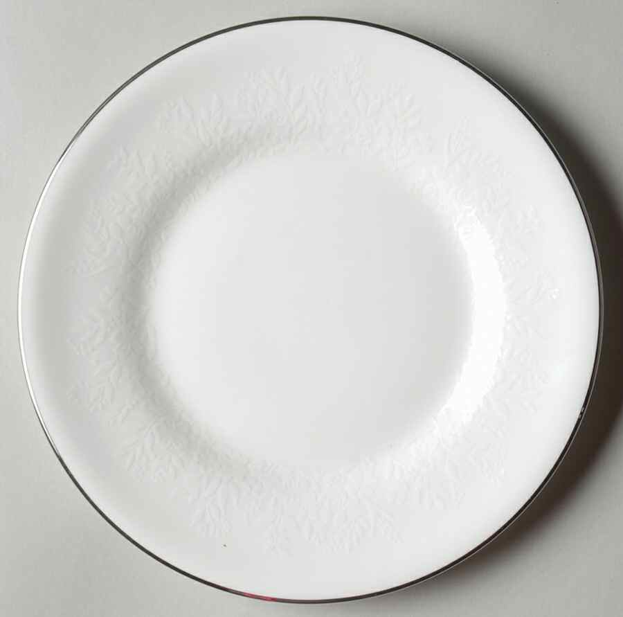 Silver Ermine (R4452, Contour Shape) Dessert/Pie Plate by Wedgwood-1