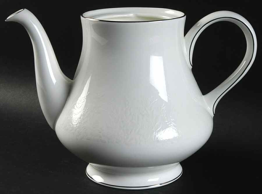 Silver Ermine (R4452, Contour Shape) Teapot No Lid by Wedgwood-1