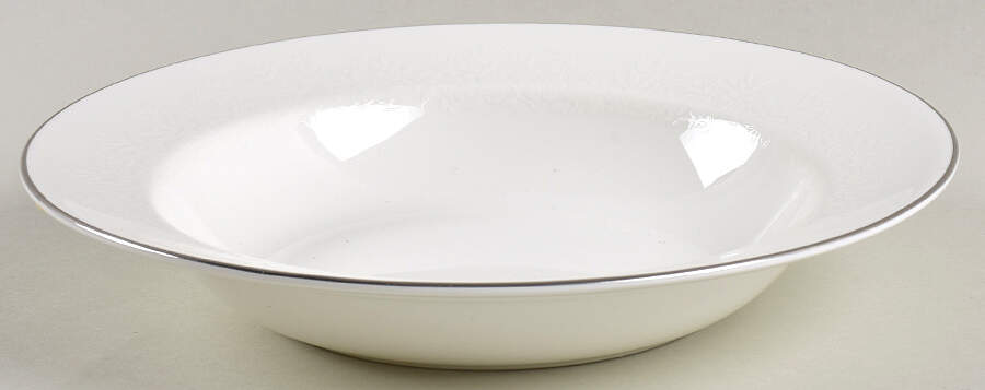 Silver Ermine (R4452, Traditional Shape) Rim Soup Bowl by Wedgwood-1