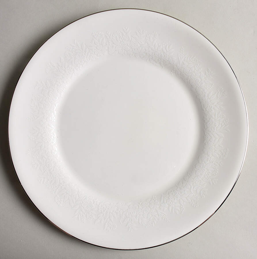 Silver Ermine (R4452, Traditional Shape) Dinner Plate by Wedgwood-1