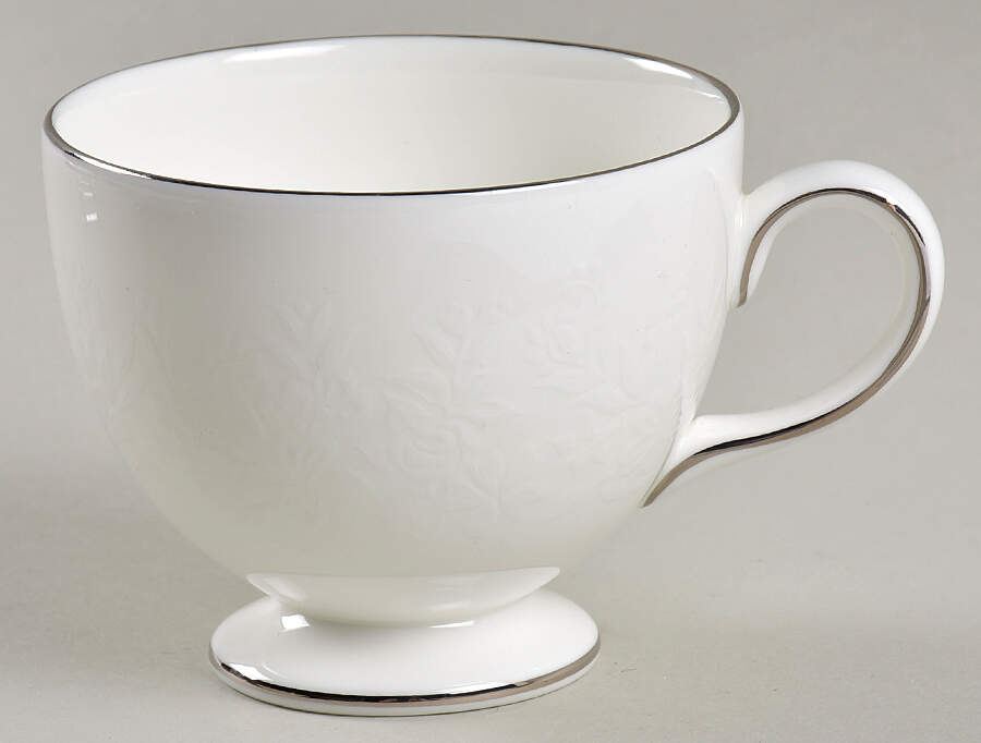 Silver Ermine (R4452, Traditional Shape) Leigh Shape Footed Cup by Wedgwood-1