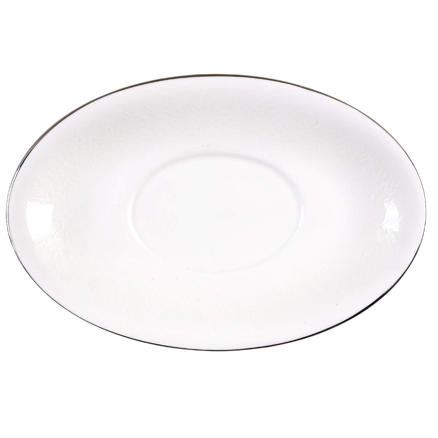 Silver Ermine (R4452, Traditional Shape) Underplate for Gravy Boat by Wedgwood-1
