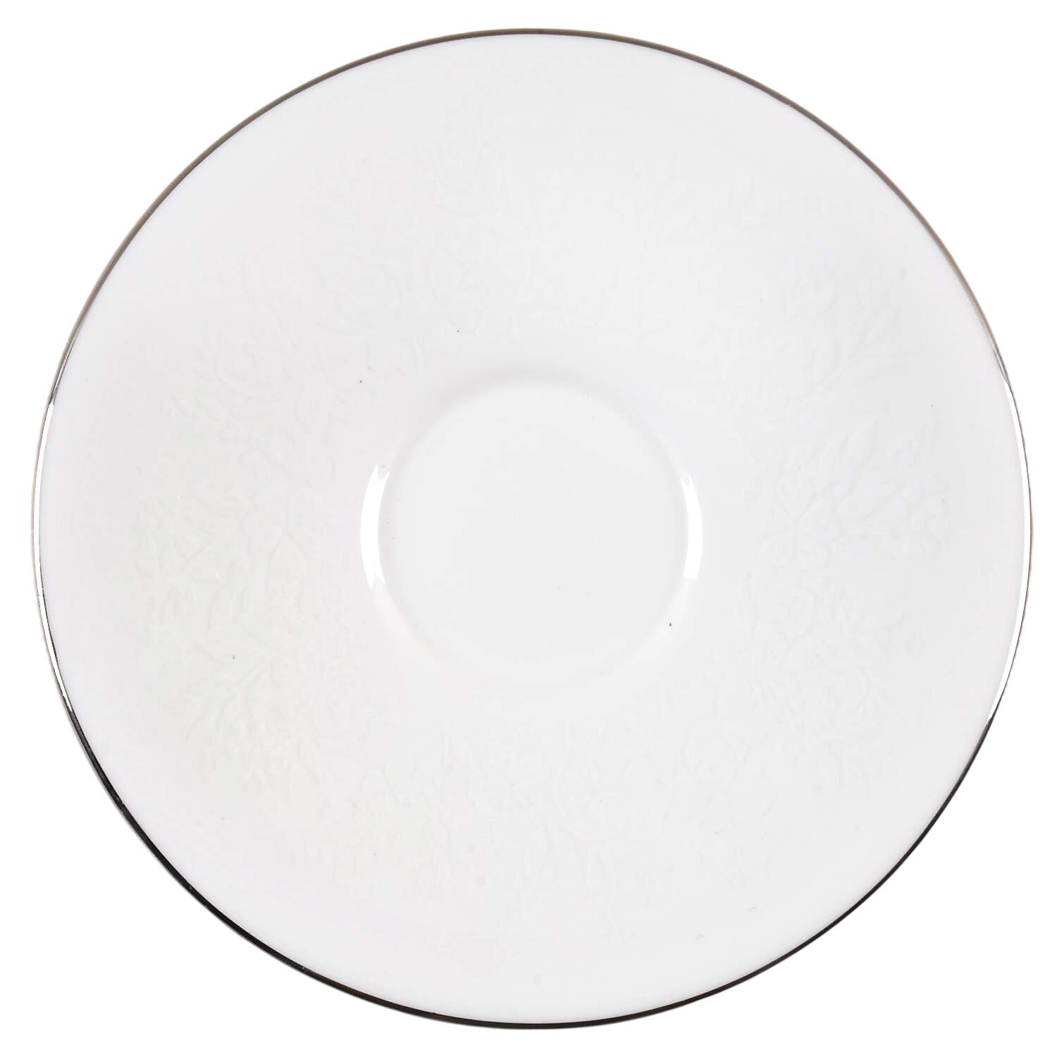 Silver Ermine (R4452, Traditional Shape) Saucer for Bond Shape Demitasse Cup by Wedgwood-1