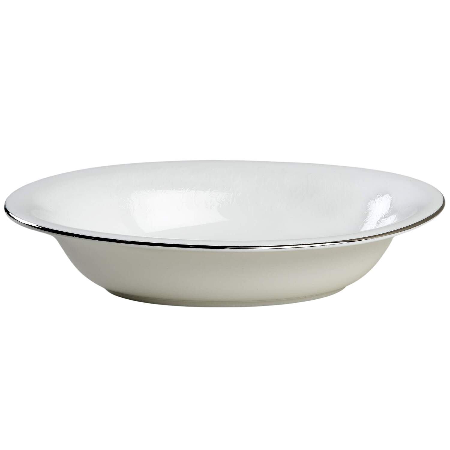 Silver Ermine (R4452, Traditional Shape) 9" Oval Vegetable Bowl by Wedgwood-1
