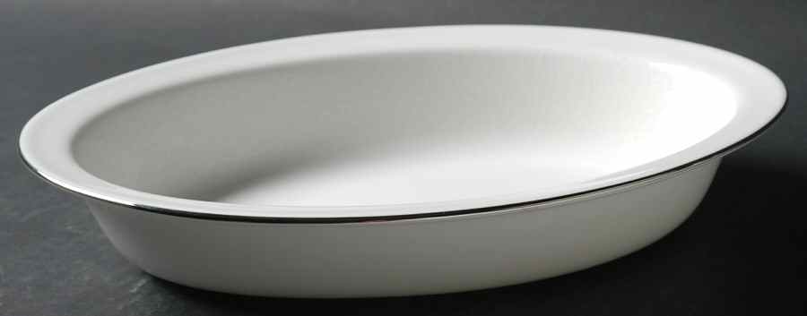 Silver Ermine (R4452, Traditional Shape) 11" Oval Vegetable Bowl by Wedgwood-1