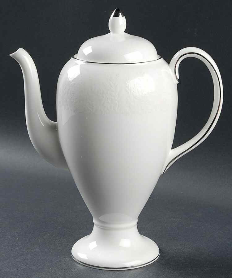 Silver Ermine (R4452, Traditional Shape) Coffee Pot & Lid by Wedgwood-1