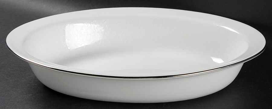 Silver Ermine (R4452, Traditional Shape) 10" Oval Vegetable Bowl by Wedgwood-1