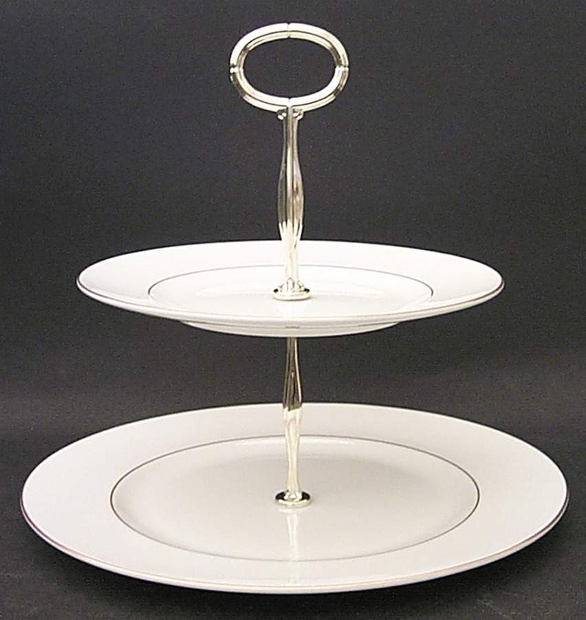 Signet Gold 2 Tiered Serving Tray (Dinner & Salad Plate) by Wedgwood-1