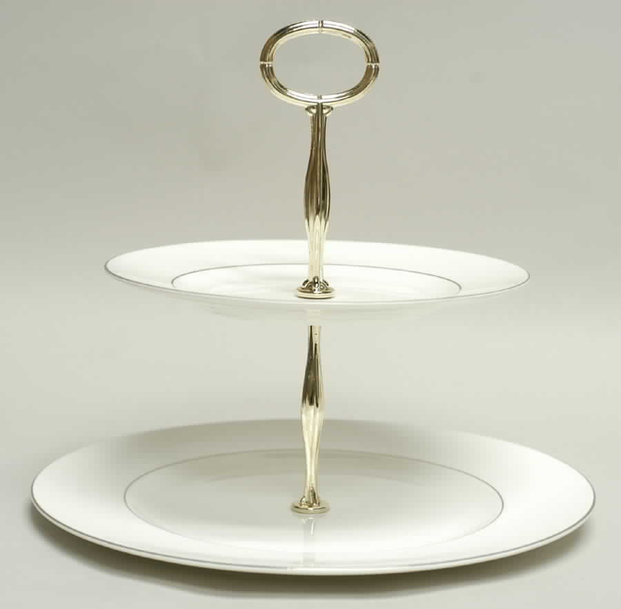 Signet Platinum 2 Tiered Serving Tray (Dinner & Salad Plate) by Wedgwood-1