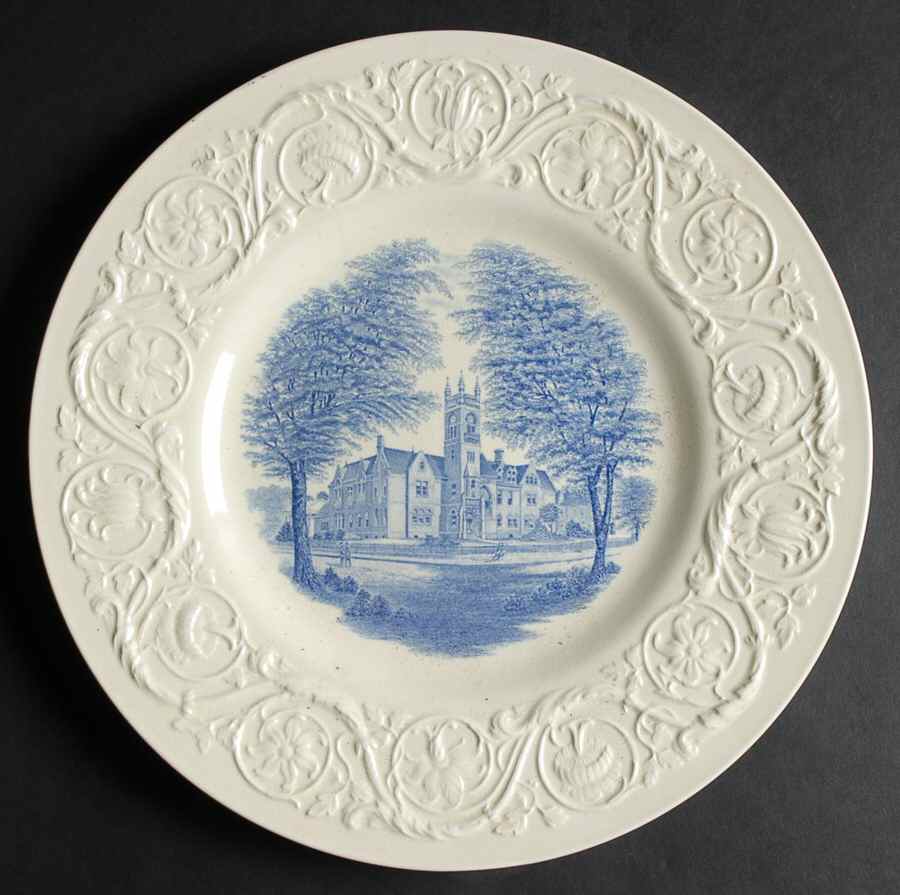 Smith College Blue Dinner Plate by Wedgwood-1