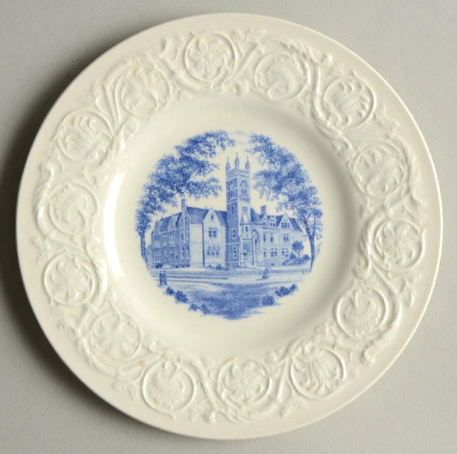 Smith College Blue Bread & Butter Plate by Wedgwood-1