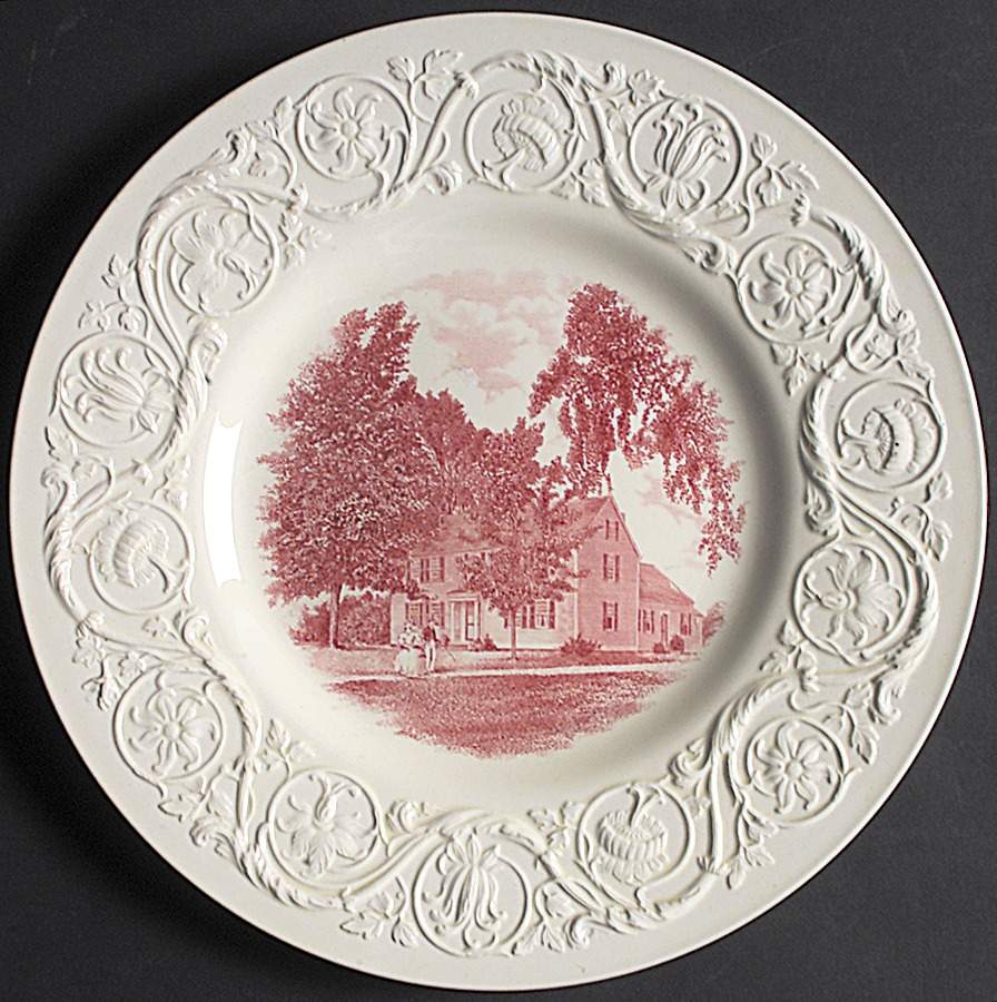 Smith College Pink Dinner Plate by Wedgwood-1