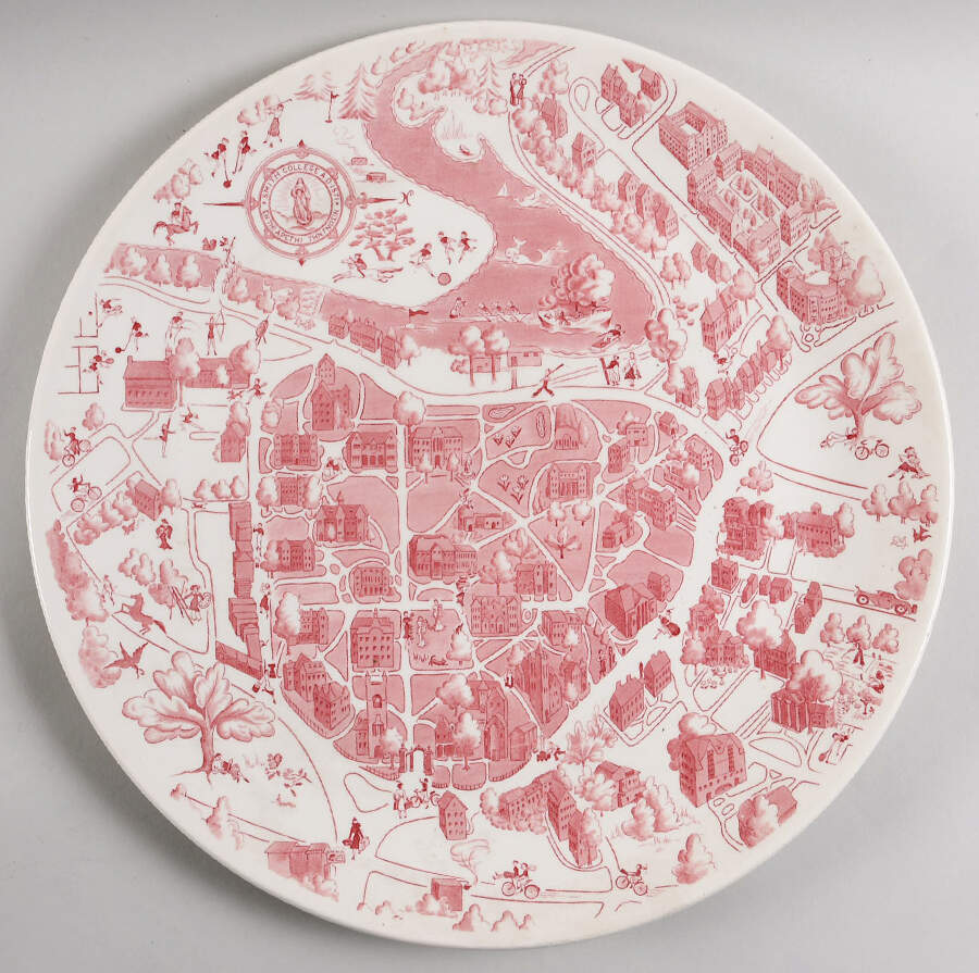 Smith College Pink 14" Chop Plate (Round Platter) by Wedgwood-1