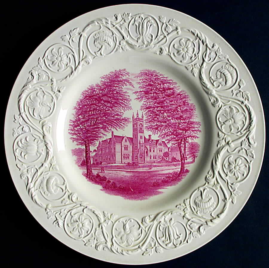 Smith College Pink Dinner Plate by Wedgwood-1