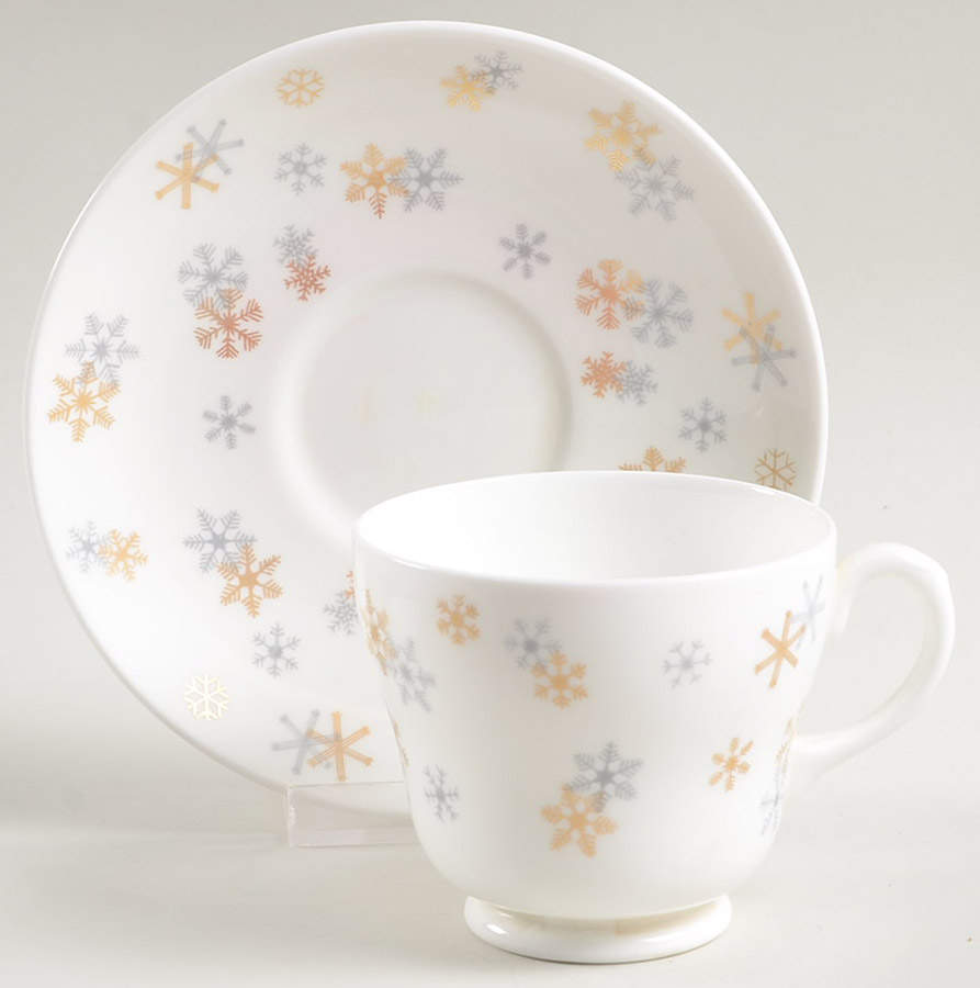 Snowstorm Footed Cup & Saucer Set by Wedgwood-1
