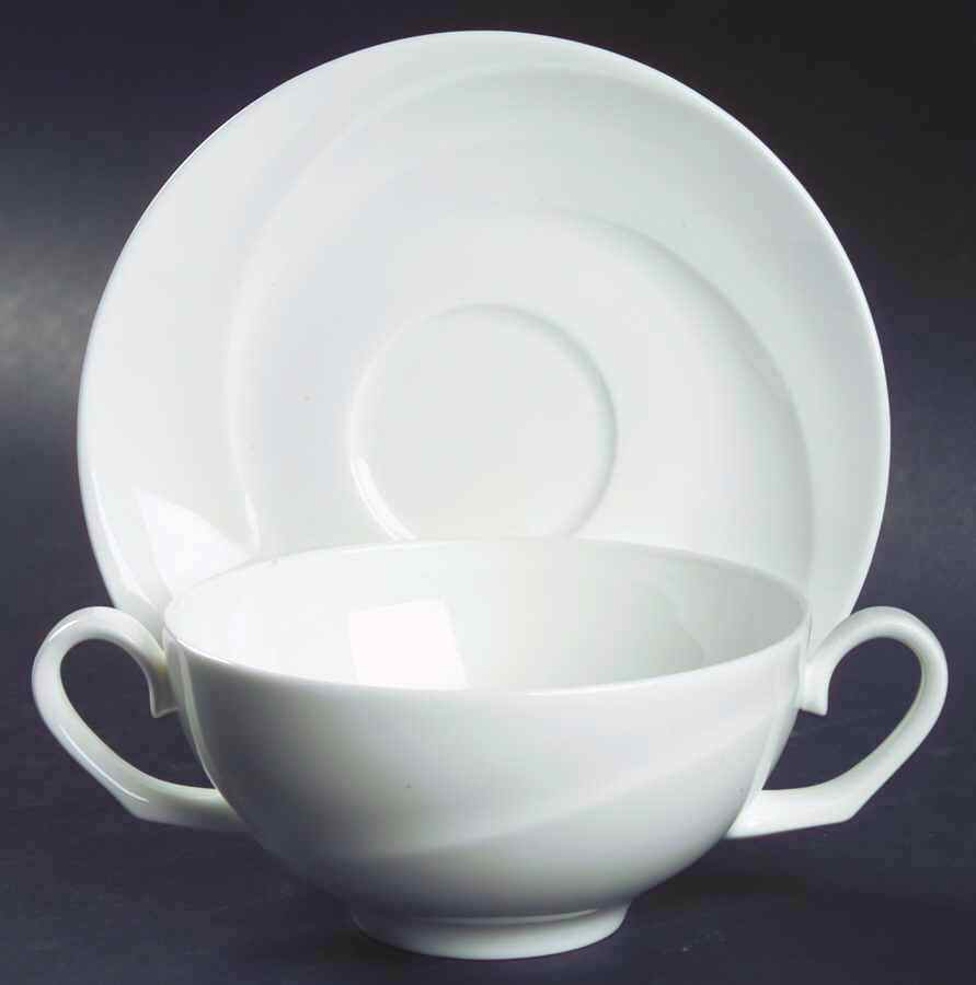 Solar Flat Cream Soup Bowl & Saucer Set by Wedgwood-1