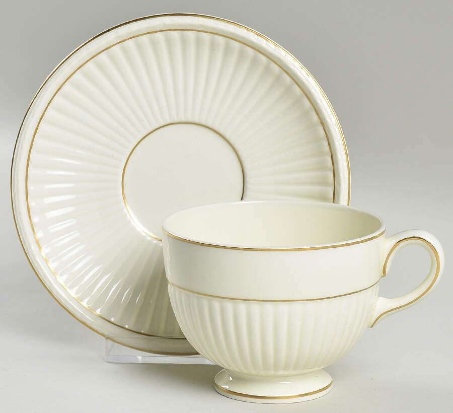 Spartan Footed Cup & Saucer Set by Wedgwood-1