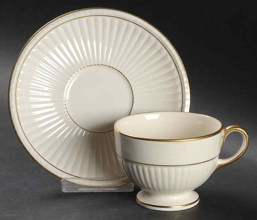 Spartan Footed Cup & Saucer Set by Wedgwood-1
