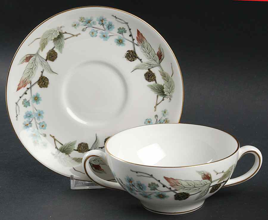 Spring Morning Flat Cream Soup Bowl & Saucer Set by Wedgwood-1