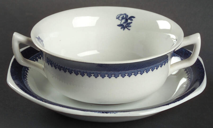Springfield Flat Cream Soup Bowl & Saucer Set by Wedgwood-1
