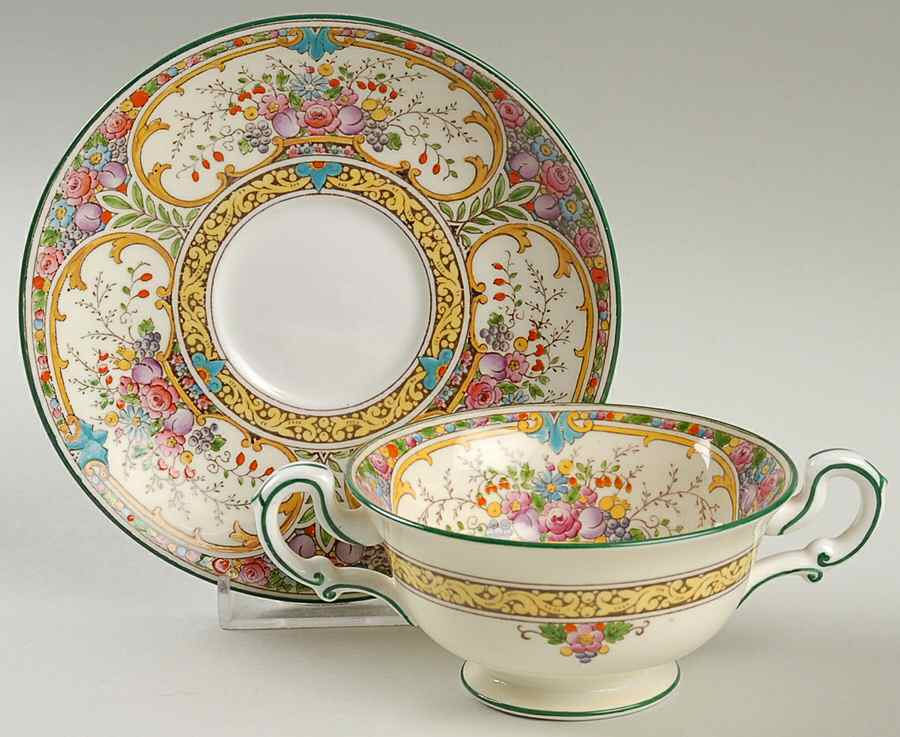 St Austell Footed Bouillon Cup & Saucer by Wedgwood-1