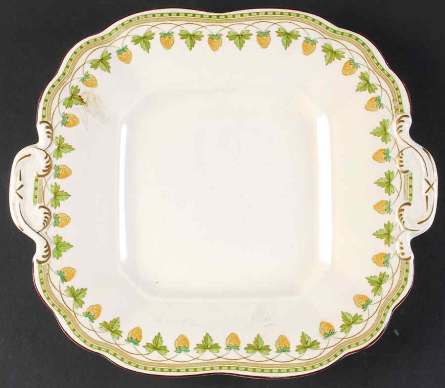 Strawberry Fruit Square Handled Cake Plate by Wedgwood-1