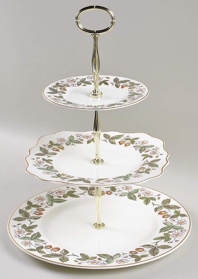 Strawberry Hill 13 7/8"-14 1/4" 3-Tiered Serving Tray(DP,SP,BB) HC by Wedgwood-1