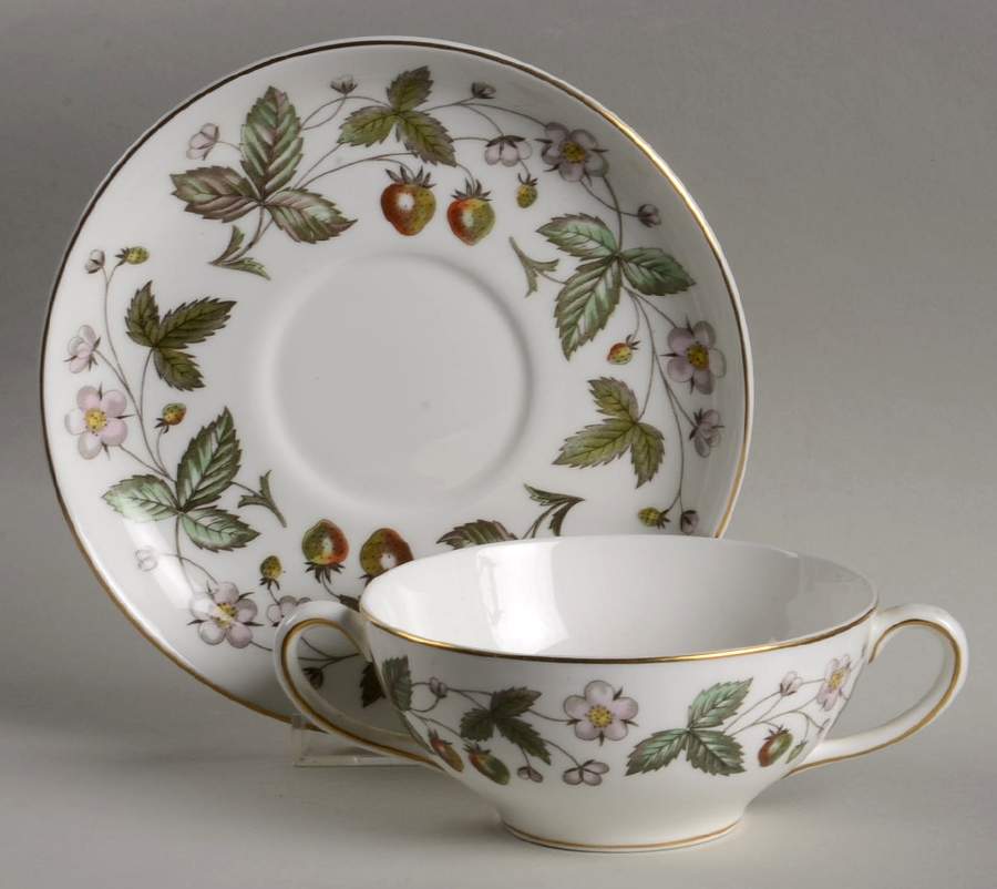Strawberry Hill Flat Cream Soup Bowl & Saucer Set by Wedgwood-1