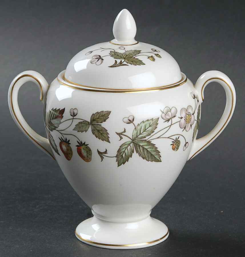 Strawberry Hill Globe Shape Sugar Bowl & Lid by Wedgwood-1