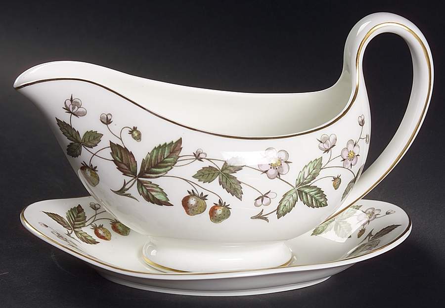Strawberry Hill Gravy Boat & Underplate by Wedgwood-1