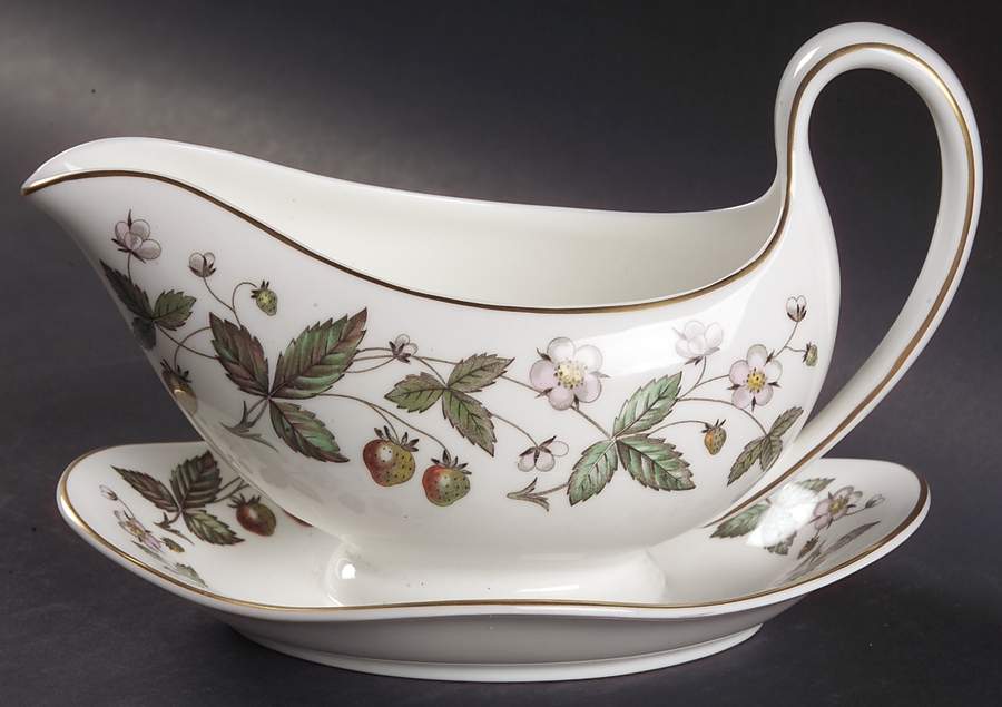 Strawberry Hill Gravy Boat with Attached Underplate by Wedgwood-1