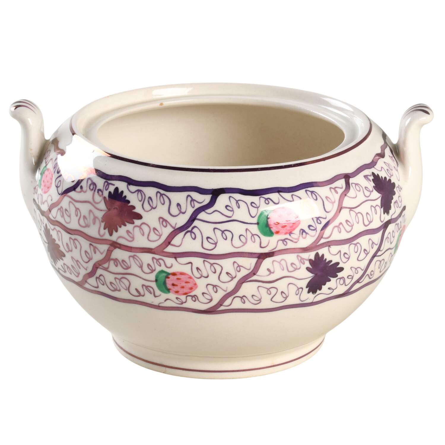 Strawberry Lustre Sugar Bowl No Lid by Wedgwood-1
