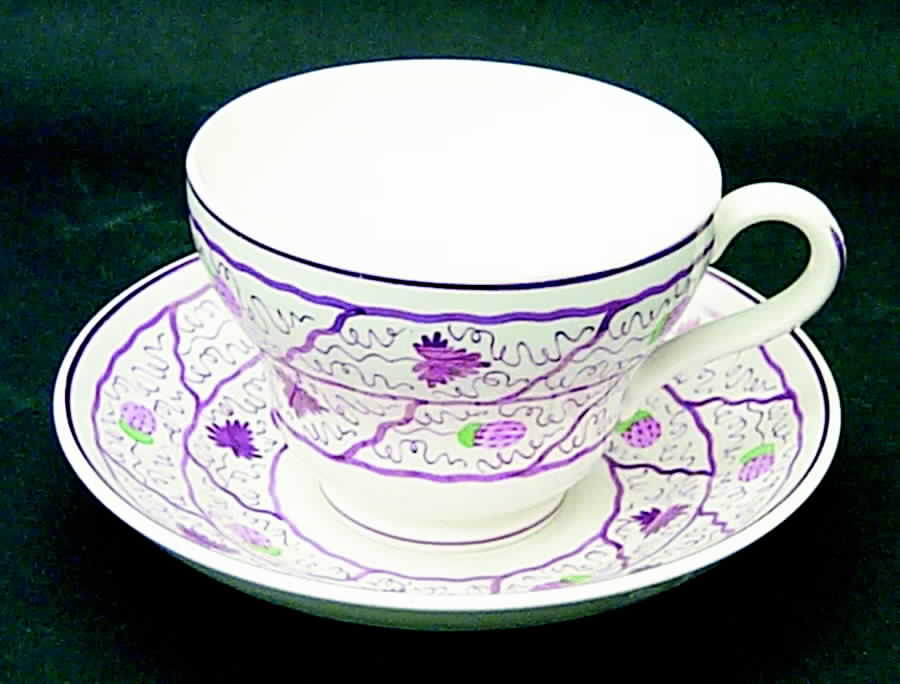 Strawberry Lustre Footed Cup & Saucer Set by Wedgwood-1
