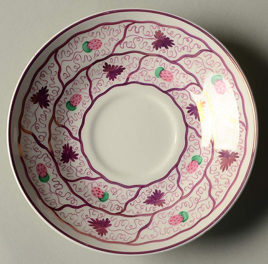 Strawberry Lustre Saucer for Footed Cup by Wedgwood-1