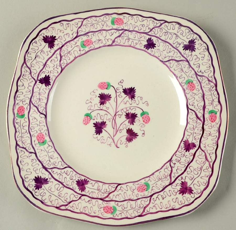 Strawberry Lustre Square Luncheon Plate by Wedgwood-1