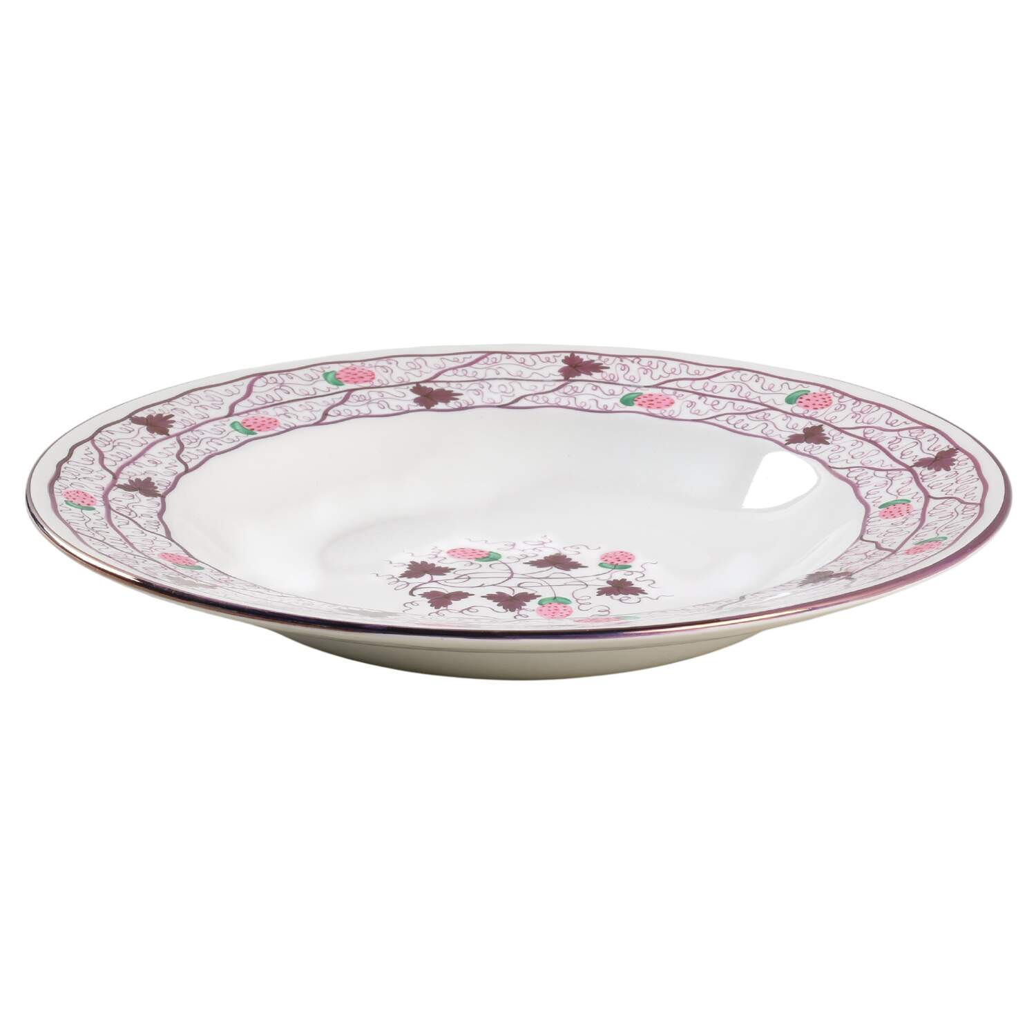 Strawberry Lustre Large Rim Soup Bowl by Wedgwood-1