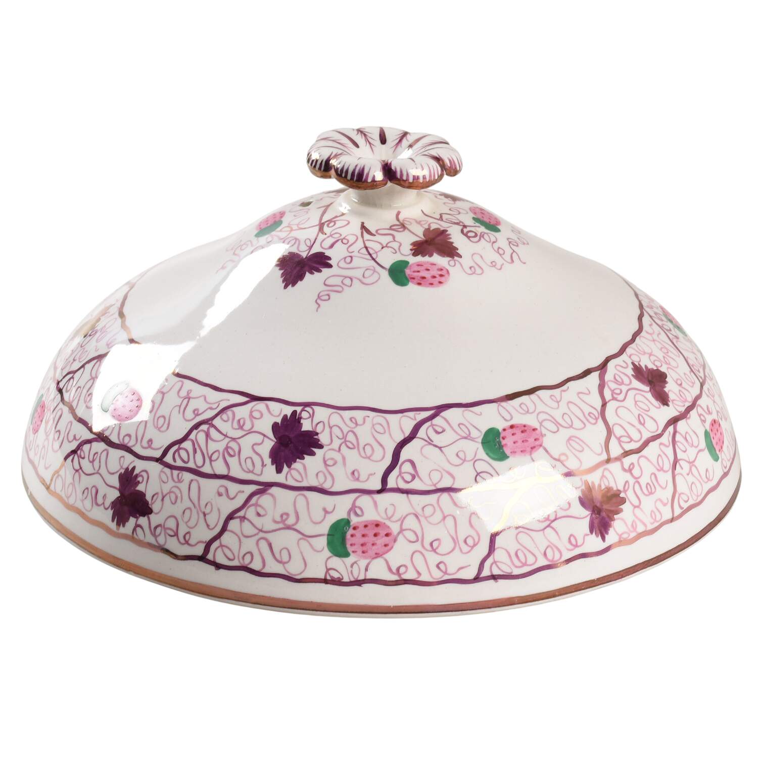 Strawberry Lustre Lid for Muffin Dish by Wedgwood-1