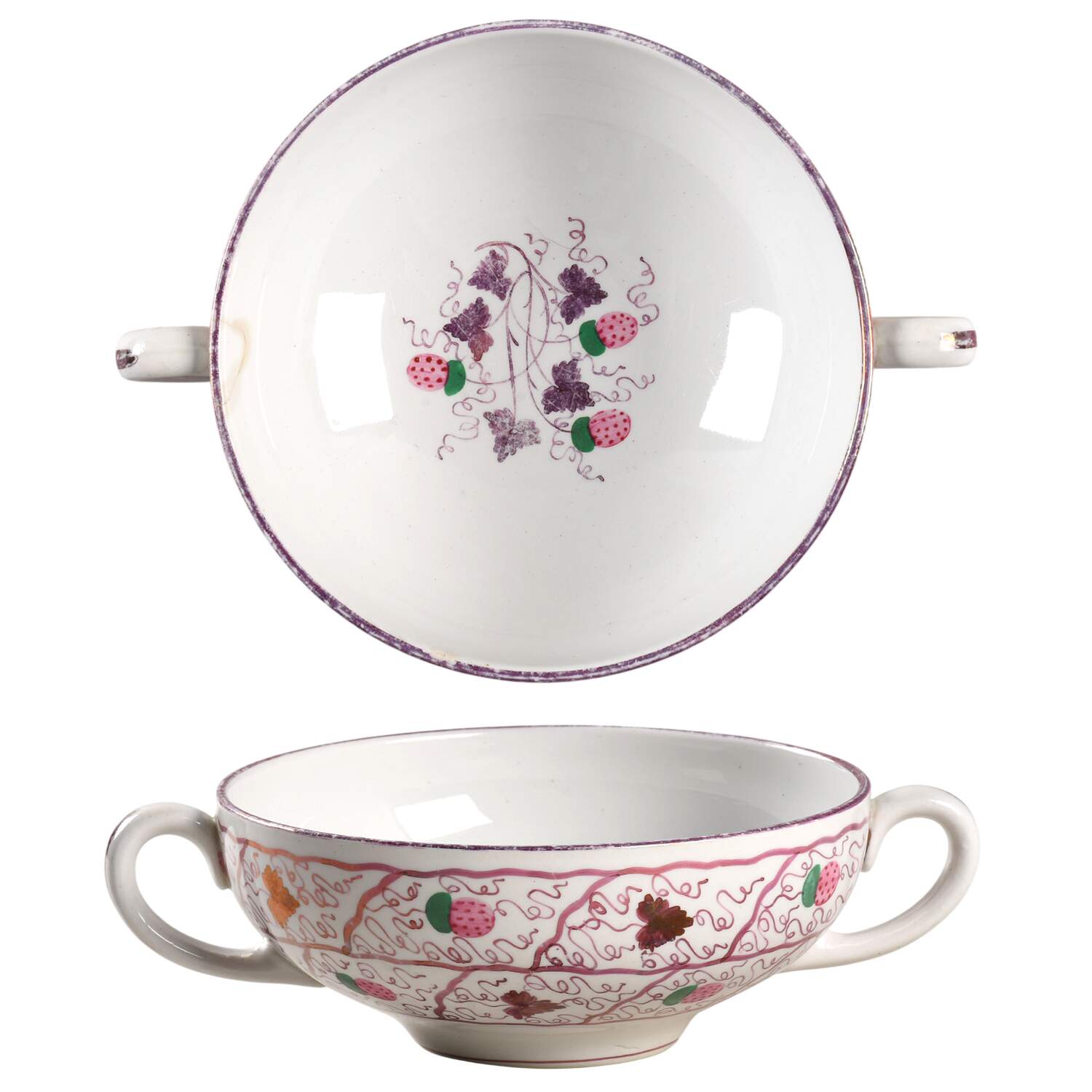 Strawberry Lustre Flat Cream Soup Bowl by Wedgwood-1