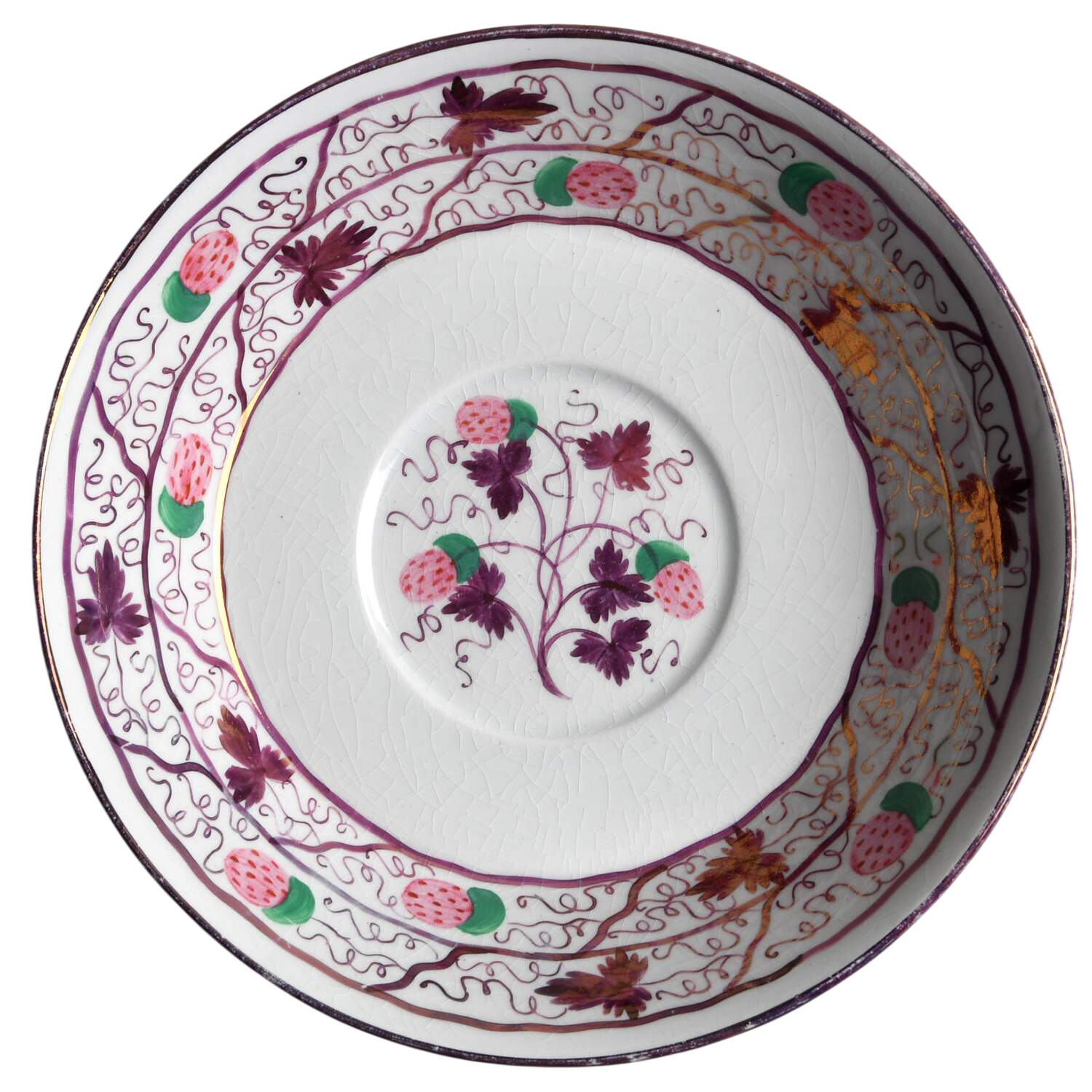 Strawberry Lustre Saucer for Bouillon Cup by Wedgwood-1